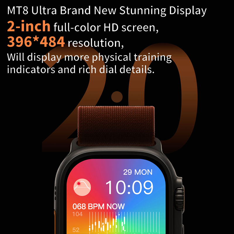 IWO Series 8 MT8 Ultra Smartwatch 49MM (Watch Ultra Copy), Bluetooth call, NFC,  TFT Full Screen, always-on display