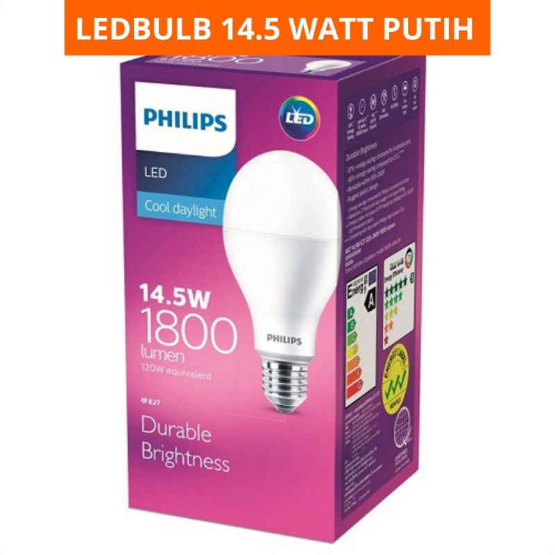 Philips lampu LED 14.5W - lampu bohlam Philips LED 14.5 Watt E27 6500K putih