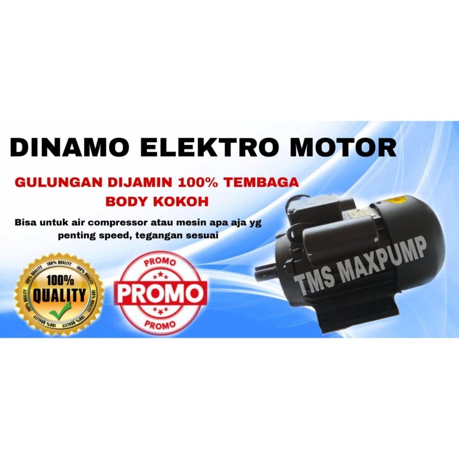 Electro Motor Dynamo 4Pole 0.33hp Tembaga 100% Motor listrik elektro