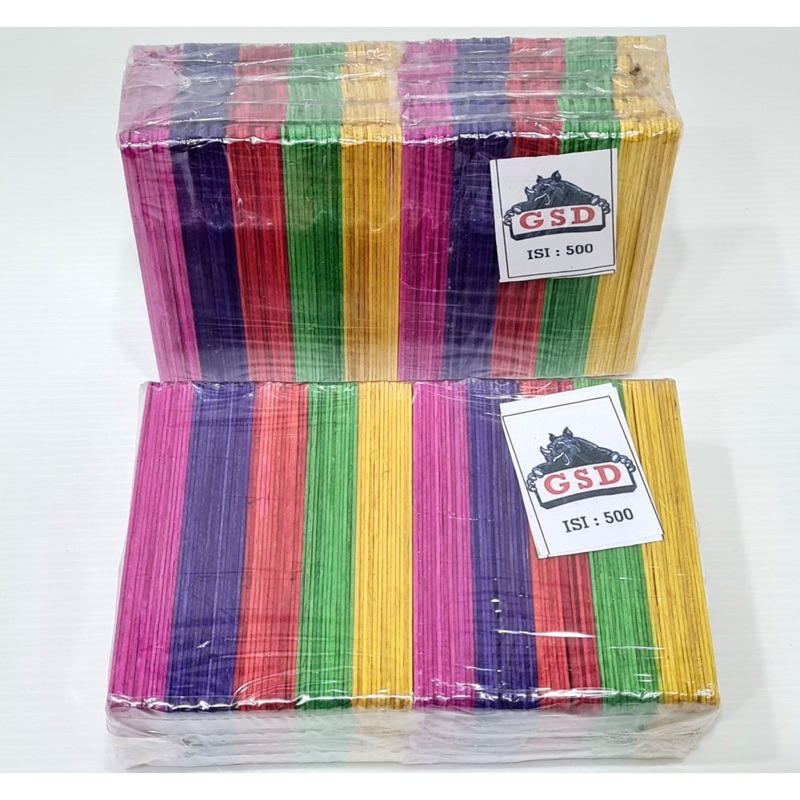 Stick / Stik Eskrim / Stick Kayu Kerajinan / Stik Warna/Polos Perpack Isi 500