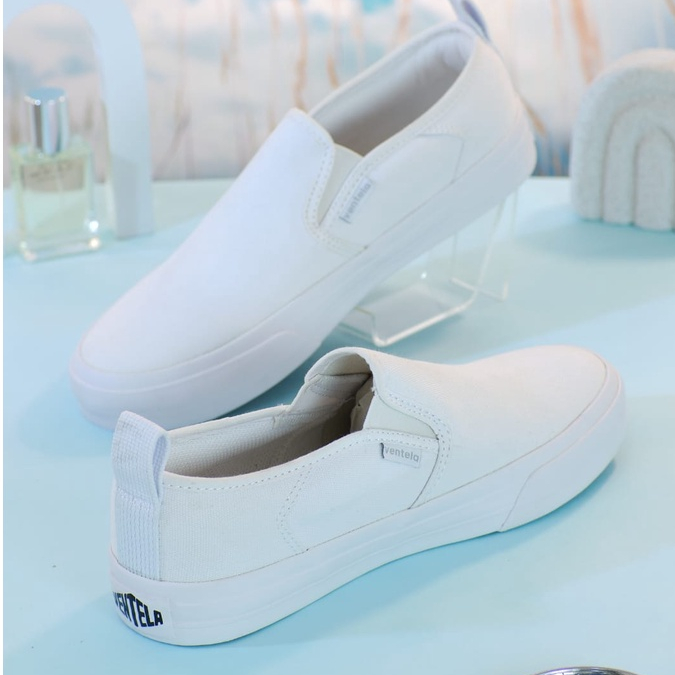 Ventela Icon Whitel Slip On Sepatu Vantela Ventella Original 100% Sneakers Pria Wanita Kasual