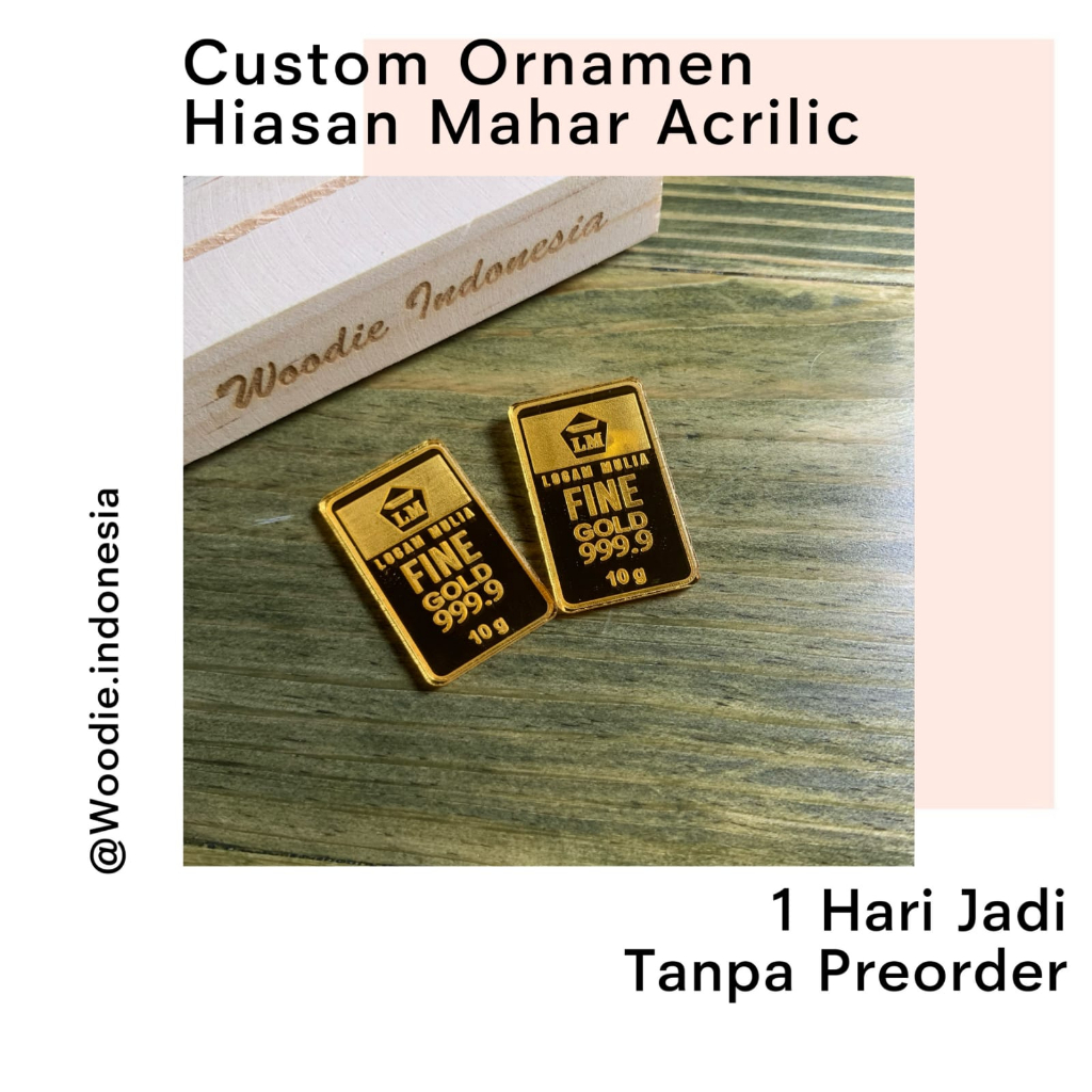 Replika Emas Logam Mulia Untuk Mahar Replika Emas Batangan Bahan Akrilik Mirror Gold