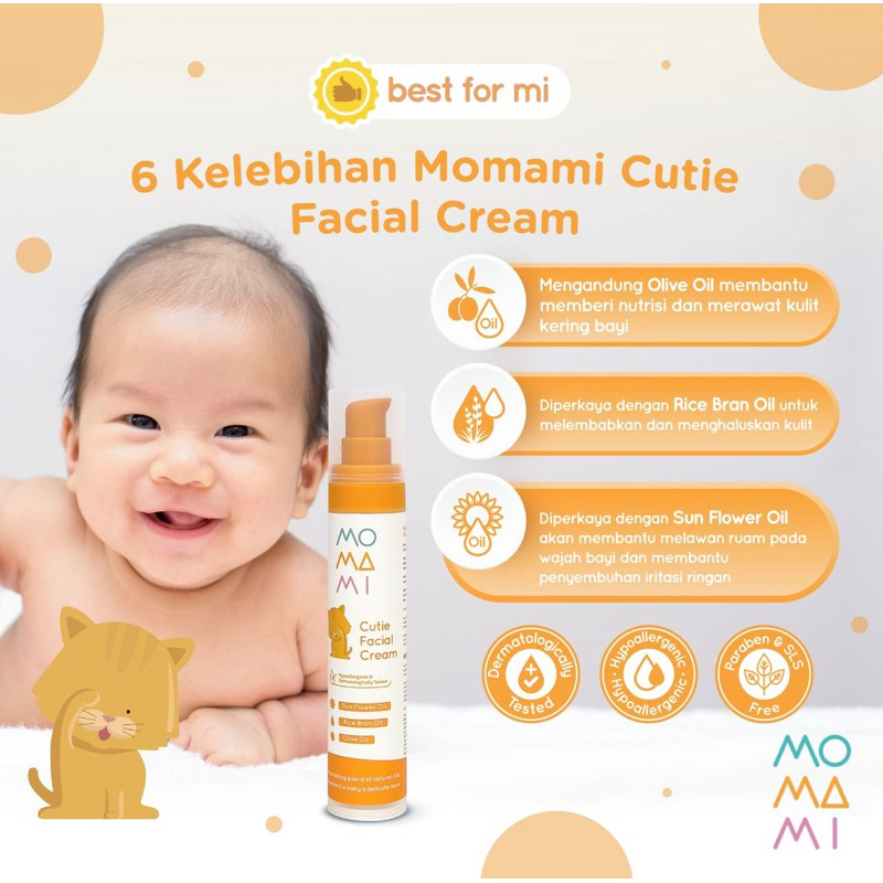 Momami cutie facial cream- krim atau lotion perawatan kulit wajah bayi | krim pelembab kulit bayi | krim pelembab kulit wajah bayi