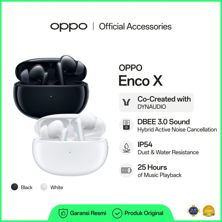 OPPO Enco X TWS Wireless with Dynaudio HD Quality Sound Garansi Resmi