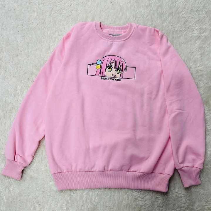 Crewneck Hitori Gotoh Embroidery Bocchi the Rock Anime Manga Premium Unisex