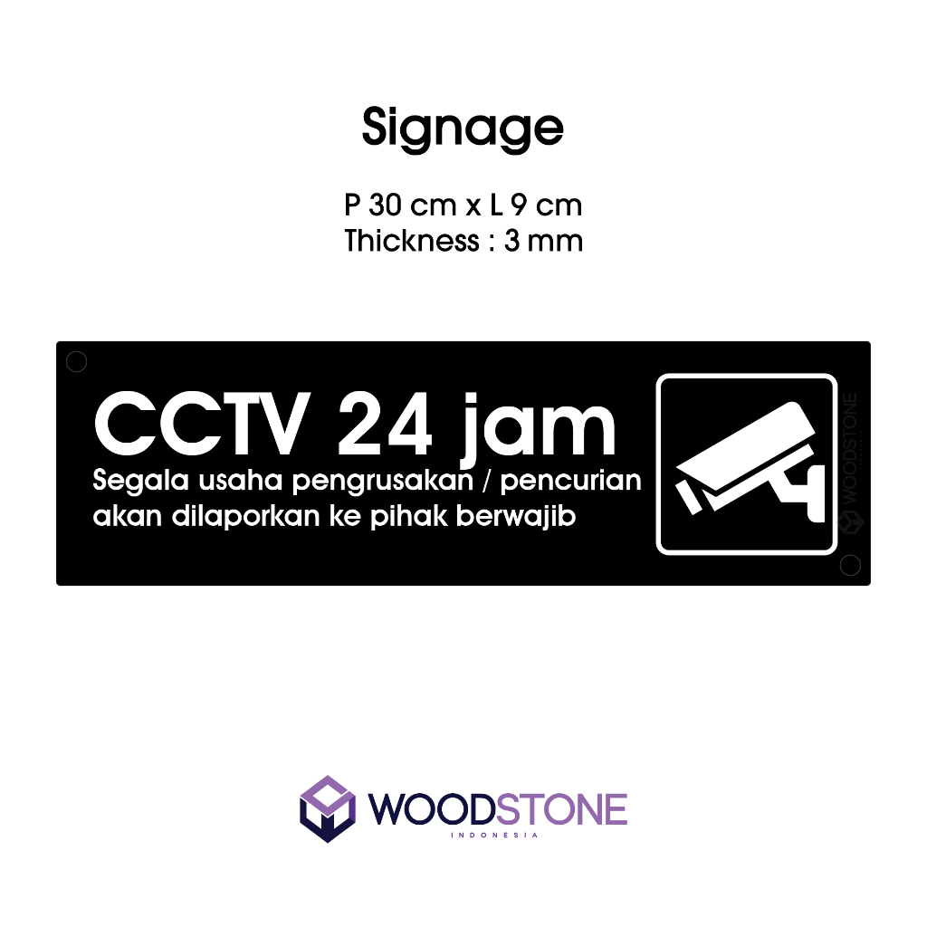 Jual Sign Cctv Papan Info Cctv 24 Jam Petunjuk Cctv Akrilik Acrylic