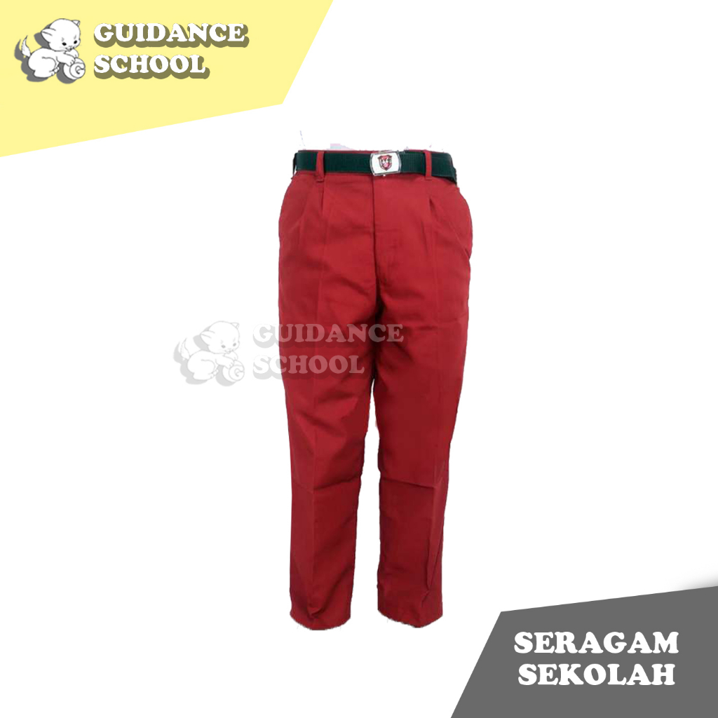 Seragam SD Celana Panjang Merah | celana sd | seragam sd | celana merah sd | celana sd merah