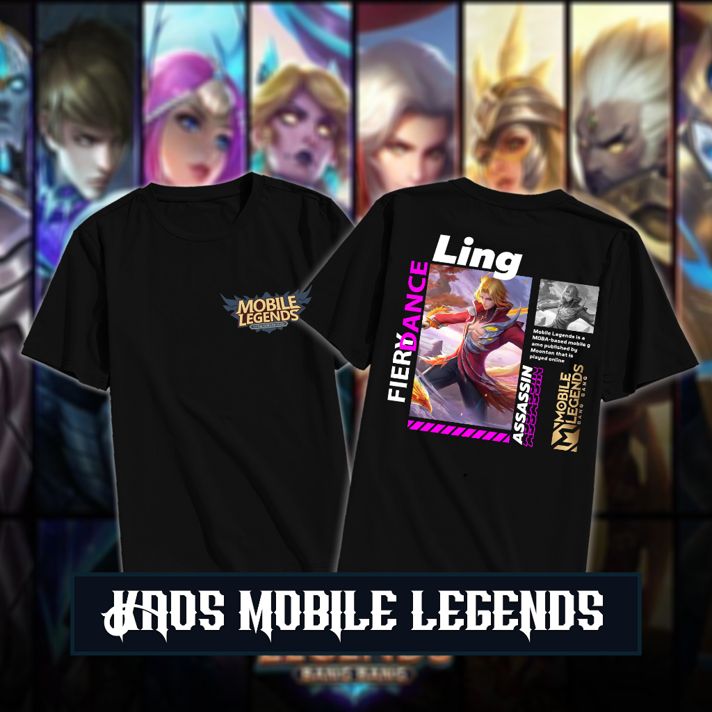 3bee.store - PROMO KAOS T- SHIRT /KAOS LING MOBILE LEGEND /KAOS HERO LING MOBILE LEGEND /BAJU DISTRO