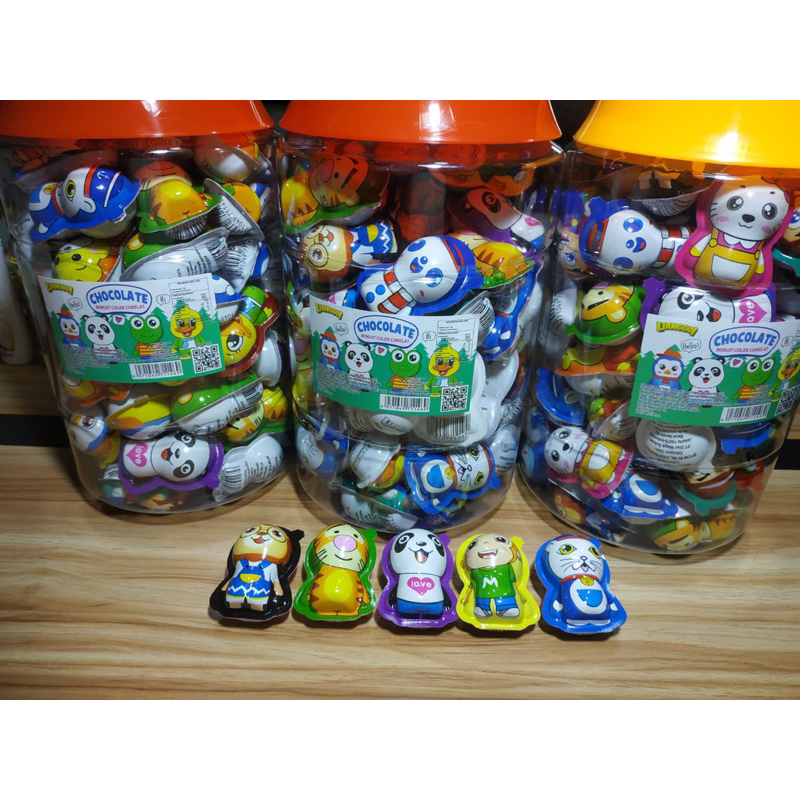 

PERMEN BISKUIT COLEK COKELAT BENTUK BONEKA LIANGGUI TOPLES ISI 60 X 6 GR