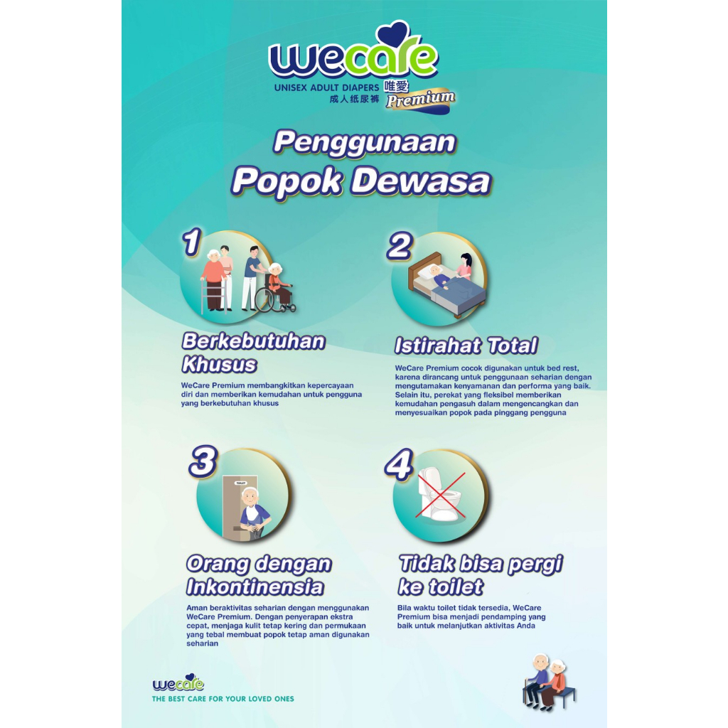 WECARE | Adult Diapers Premium SATUAN | Popok Perekat Premium We Care