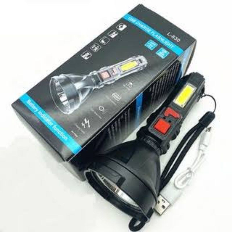 SENTER SUPER TERANG / SENTER OUTDOR L830 USB FLASH LIGTH