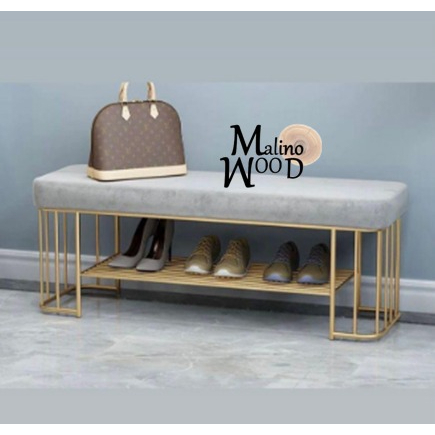 Sofa bench storage bangku besi minimalis gold rak sepatu kursi