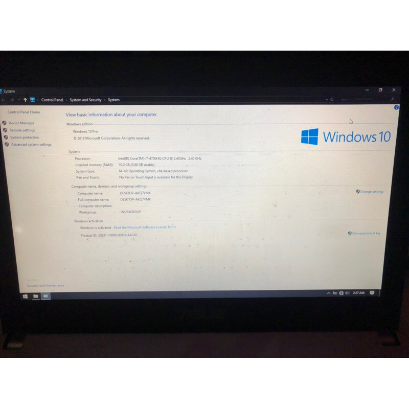 Laptop murah Asus core i7 x450jf minus