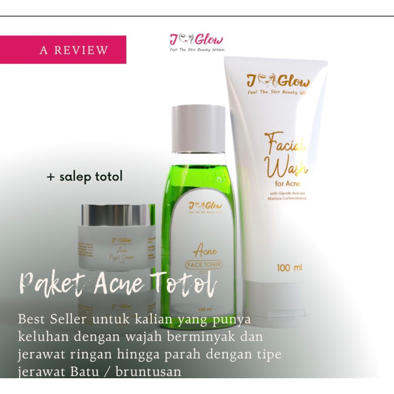 jglow paket extra acne/jglow paket acne totol/ecer malam acne