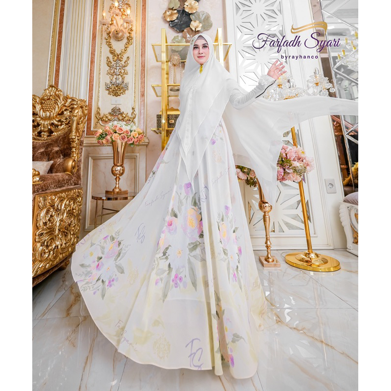 Hirka Syari by Farfadh Syari White Ceruty Import