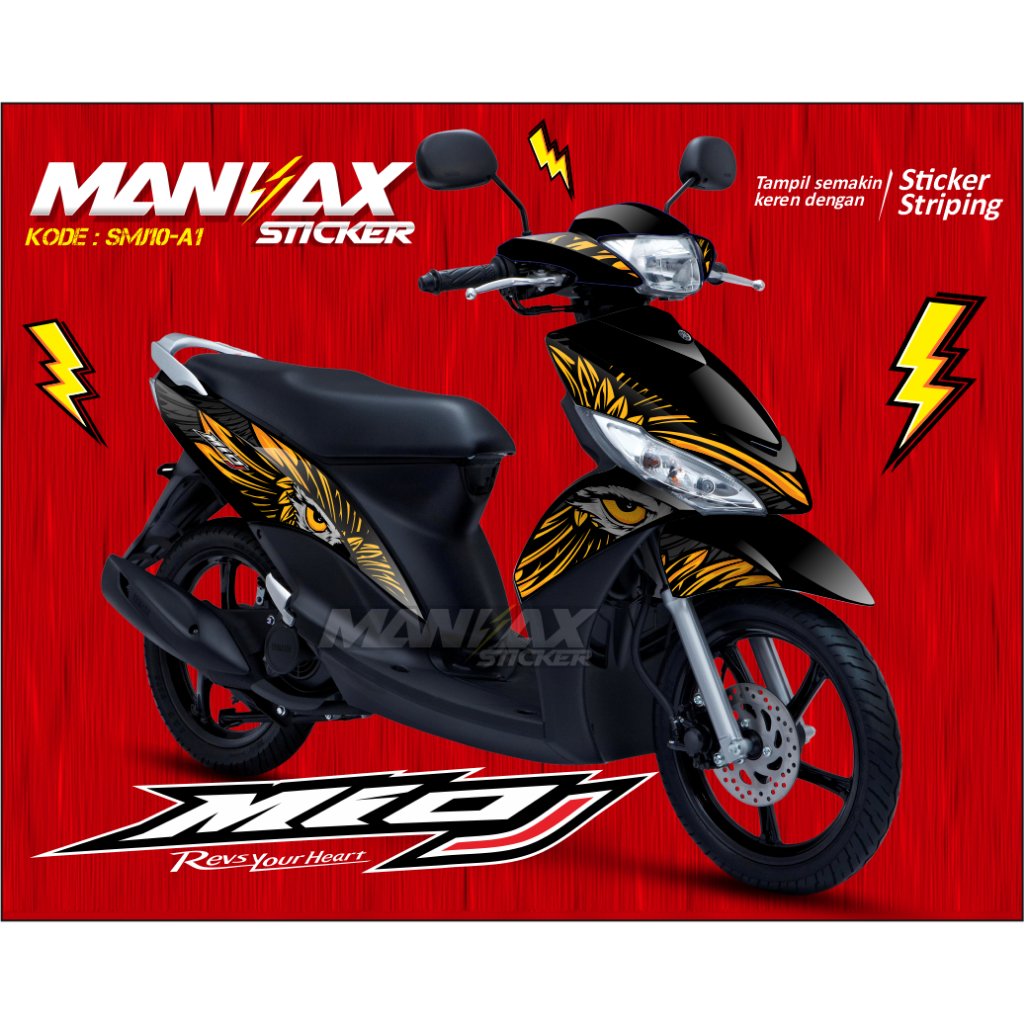 Striker Striping MIO J Teen Thailook // Striping Decal Mio J Variasi Lis Body // Stiker Motor Mio Pu