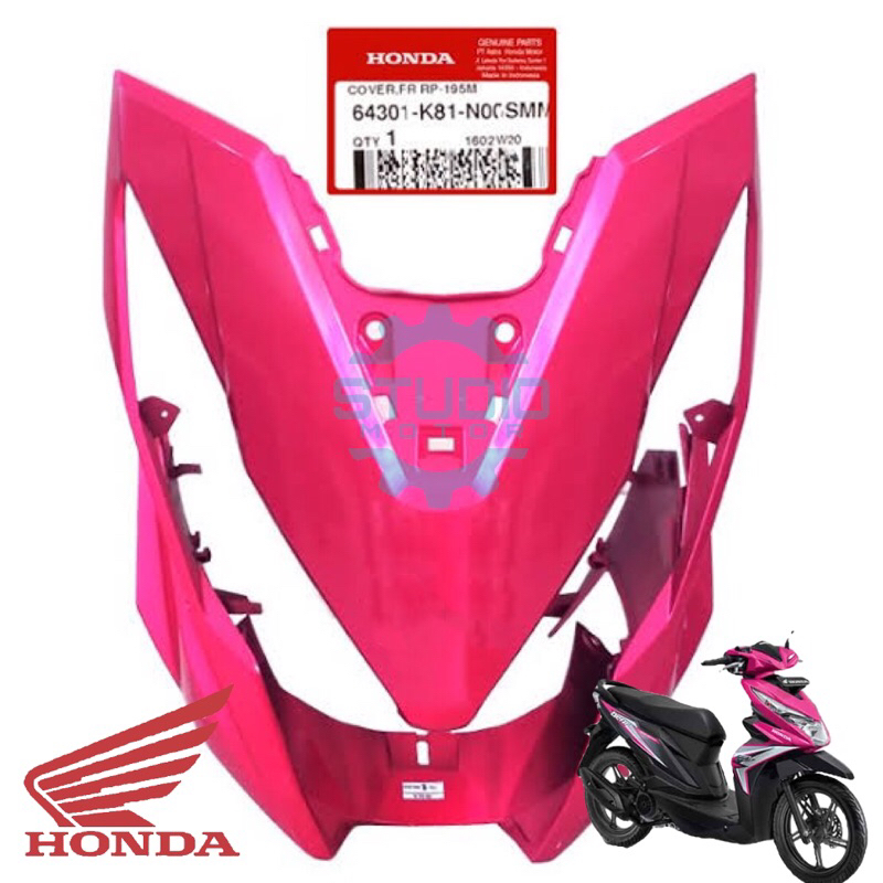 64301K81N00SMM Cover Front Tameng Depan Dudukkan Lampu Panel Lampu Beat Street Beat Eco Pink Magenta Original Honda AHM