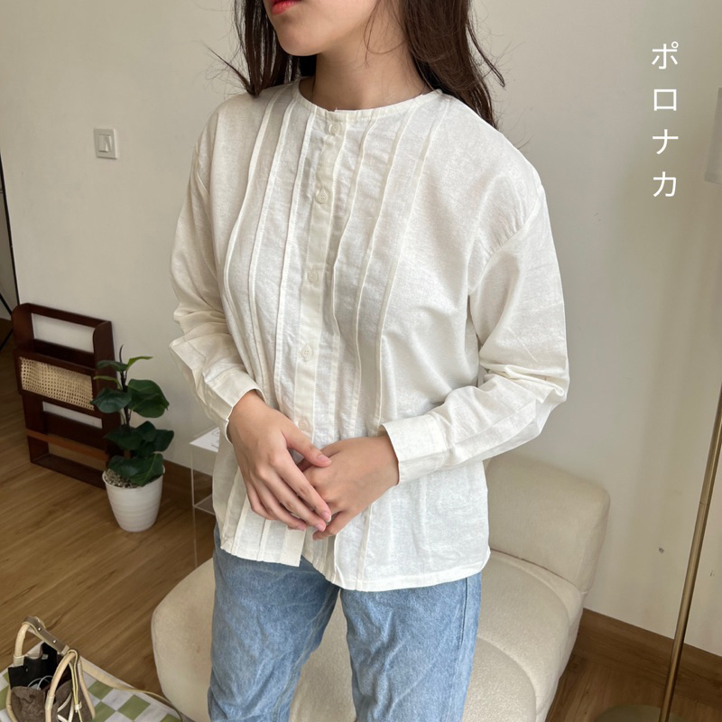 PORONAKA - SARA Blouse Atasan Lengan Panjang Linen