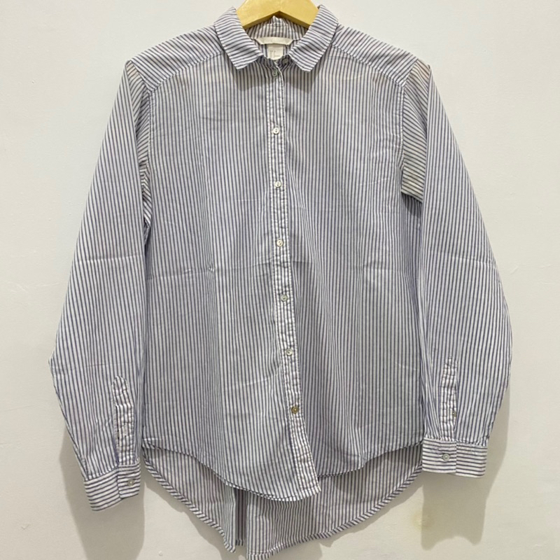 Preloved Kemeja Salur Hnm Ori Store | Preloved Kemeja H&M Wanita | Preloved HnM