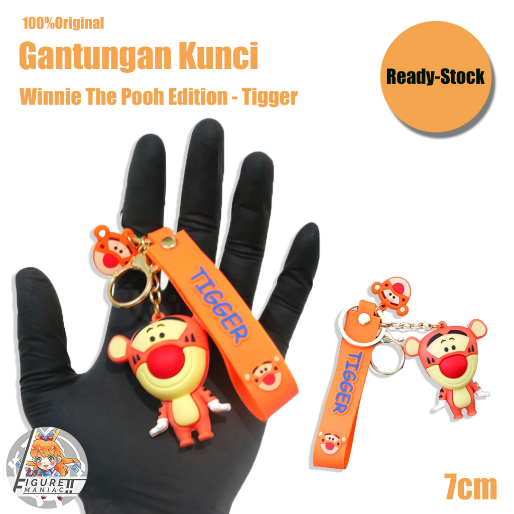 Figure Maniac - Gantungan Kunci Winnie The Pooh 3D Edition 7 cm Premium Import Tiger Pigglet Gantungan Kunci Lucu Gantungan Kunci Cute