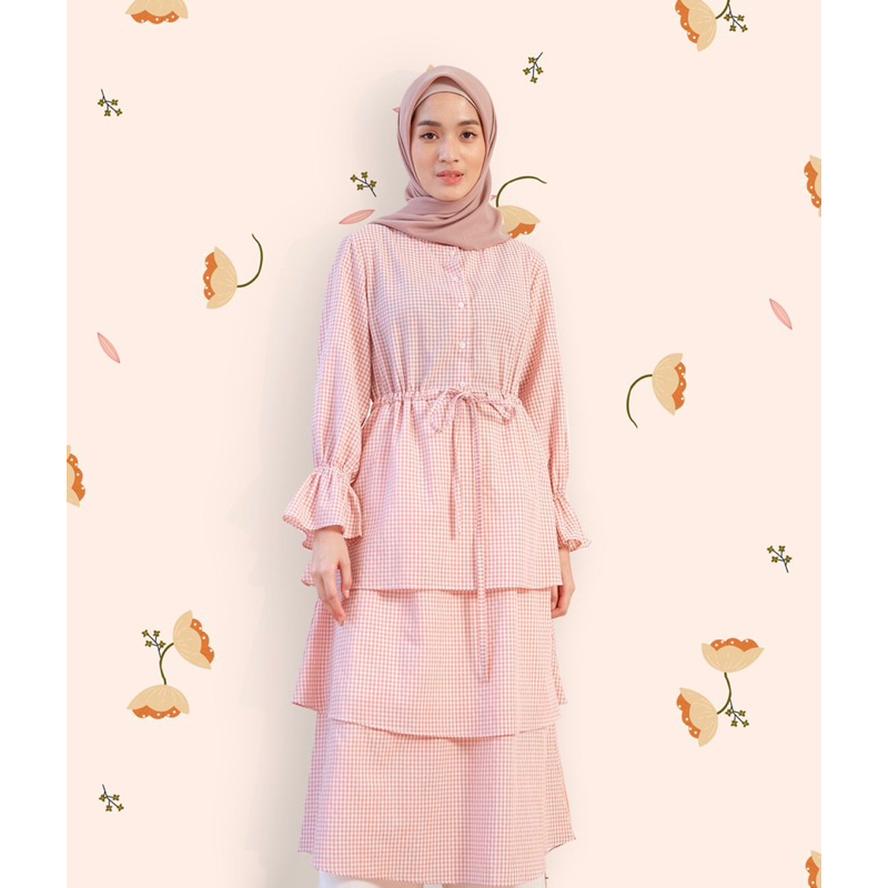 Hijabchic-Mahdya Gingham Dress-Dress Hijabchic Preloved