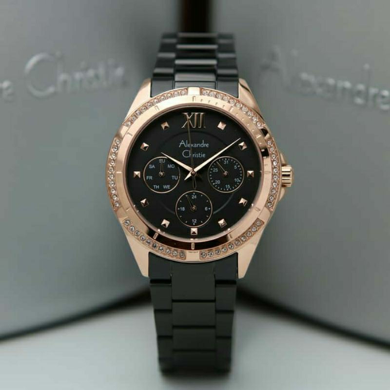 Jual ALEXANDRE CHRISTIE AC 2644 BF AC2644BF AC2644 BLACK ROSE GOLD ROSEGOLD RG GARANSI RESMI 1TAHUN 