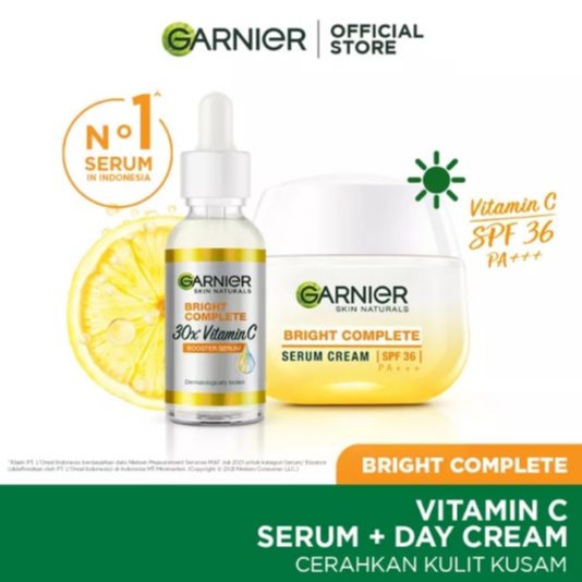 Garnier Bright Complete Perfect Day Kit Skin Care (Serum 30ml + Day Cream 50ml)