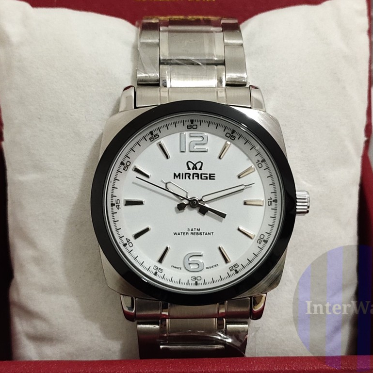 JAM TANGAN-PRIA MIRAGE ORIGINAL WATER RESISTANT 30M-RANTAI-STAINLESS-STEEL