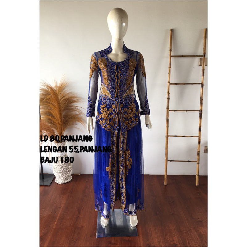 kebaya pengantin biru