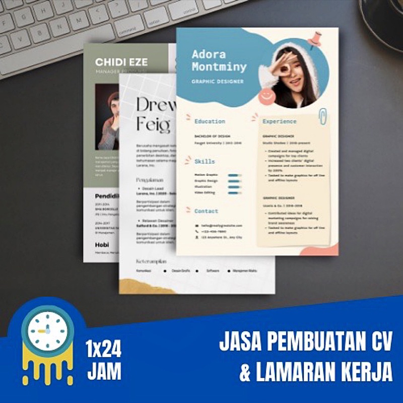 Jasa pembuatan CV & Lamaran Pekerjaan Express PNG/PDF/PPT Kualitas tertinggi