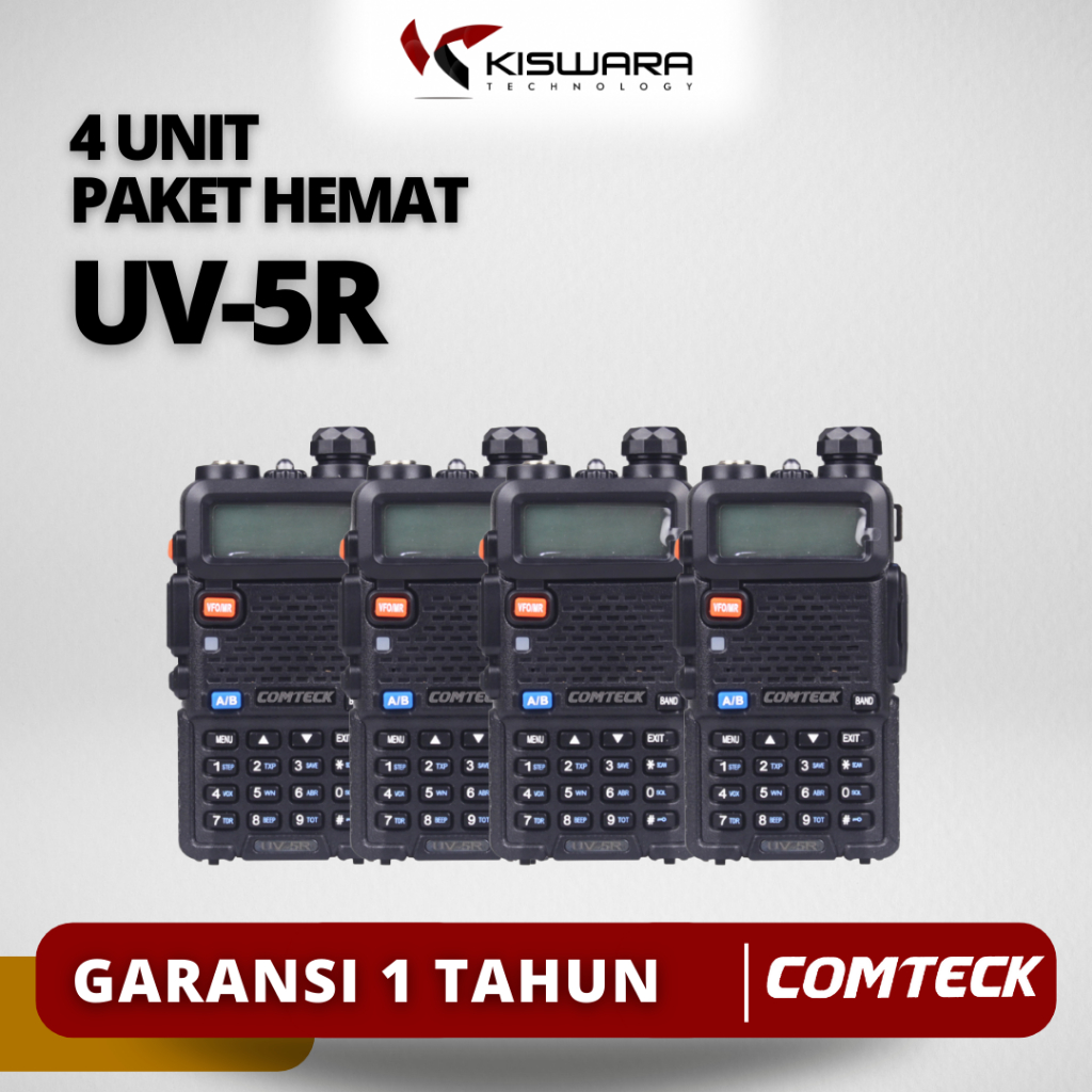 Paket 4 Unit Radio HT Handy Talkie UV-5R Dual Band VHF - UHF kiswarabandung