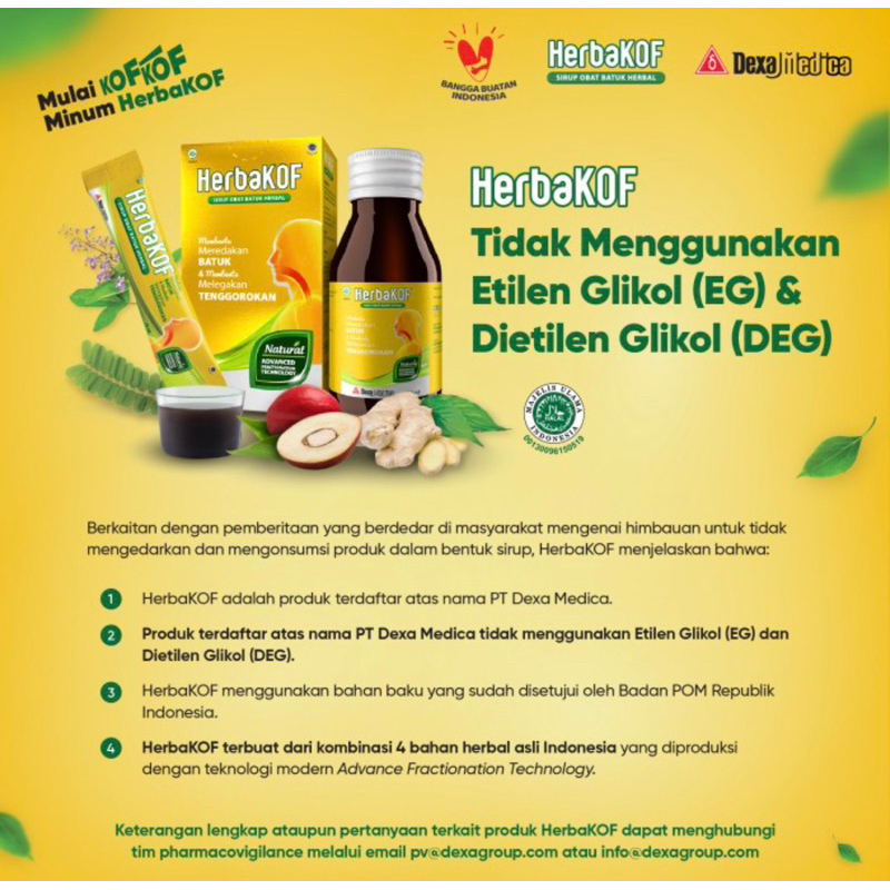 Herbakof sirup 60 ml &amp; 100 ml ( herbal obat batuk )