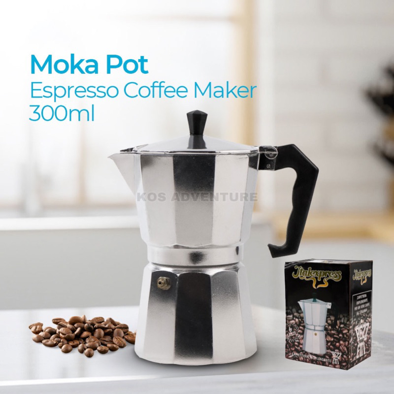 Moka Pot Filter 300ml 6 Cups One Two Cups Espresso Coffee Maker- Mokapot coffee / mokapot / moka pot