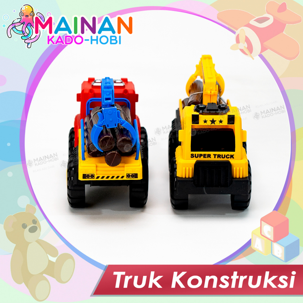 HADIAH MAINAN ANAK COWOK MINIATUR DIECAST EXCAVATOR TRUK KONSTRUKSI