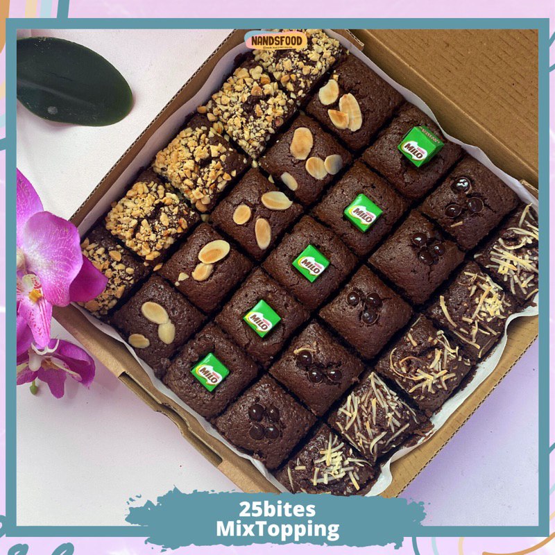 

( GROSIR ) Fudgy Brownies / Brownies Skat By Nands Food 20x20cm Mix Topping