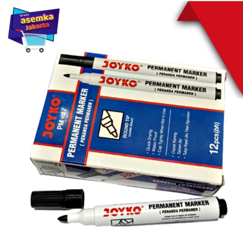 Spidol Joyko Permanent Marker isi 12pcs