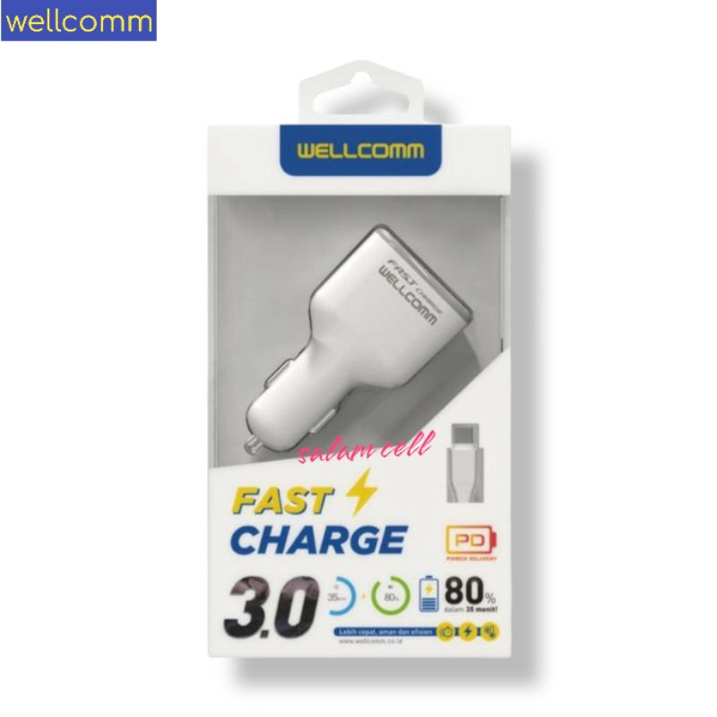 Charger Mobil Wellcomm 45Watt Original Wellcomm Garansi Resmi