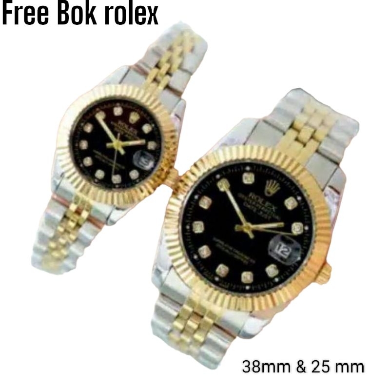 LEBIH KEREN COD!! Jam Tangan Couple Terlaris / Jam Tangan Rolex Stainless Steel Free bok rolex TERMURAH