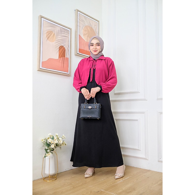 HANNY DRESS ROMPI / DRESS MUSLIM WANITA CRINKLE PREMIUM