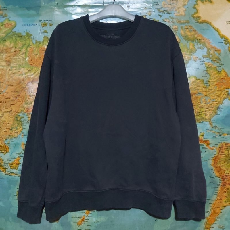 sweatshirt crewneck SPAO NEW BASIC Loose Fit black charcoal like new original