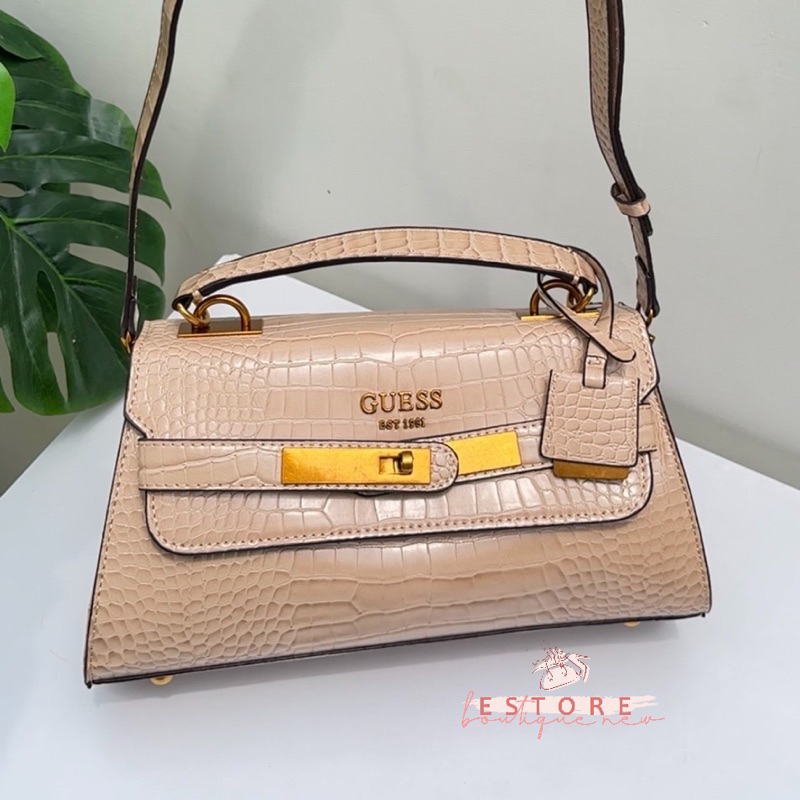 Tas Selempang Wanita Croco Top Handle