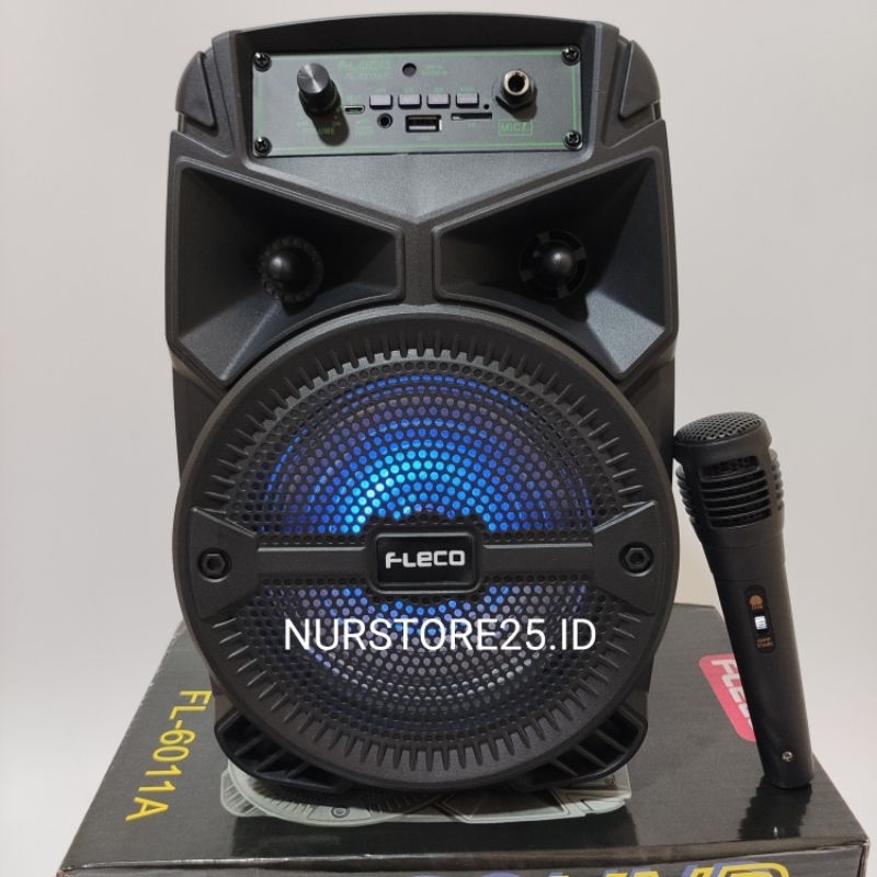 Speaker Bluetooth Karaoke FLECO X-BASS FL-6011A/FL-6011B/FL-6011C 6,5 Inch Bonus Microphone Kabel Ka