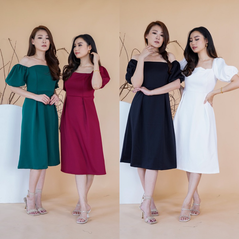 DRESS MIDI CHLOE - Dress Wanita / Terusan Pesta Wanita