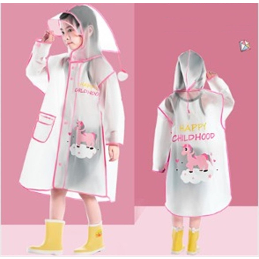 Jas Hujan Anak Transparant / Jas Hujan Terusan Mantel Anak / 663