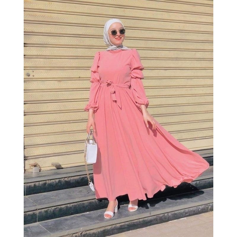 Qaisha Maxy Dress/ Gamis Shakila Super Ellegant/ Gamis Busui Terbaru/ Busana Muslimah Kekinian/ Maxy Dress 3 Umpak