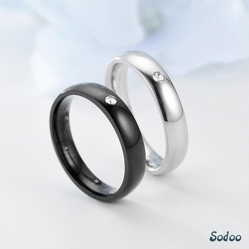 CINCIN TITANIUM SILVER PERMATA SATU COUPLE PRIA WANITA(harga satuan)