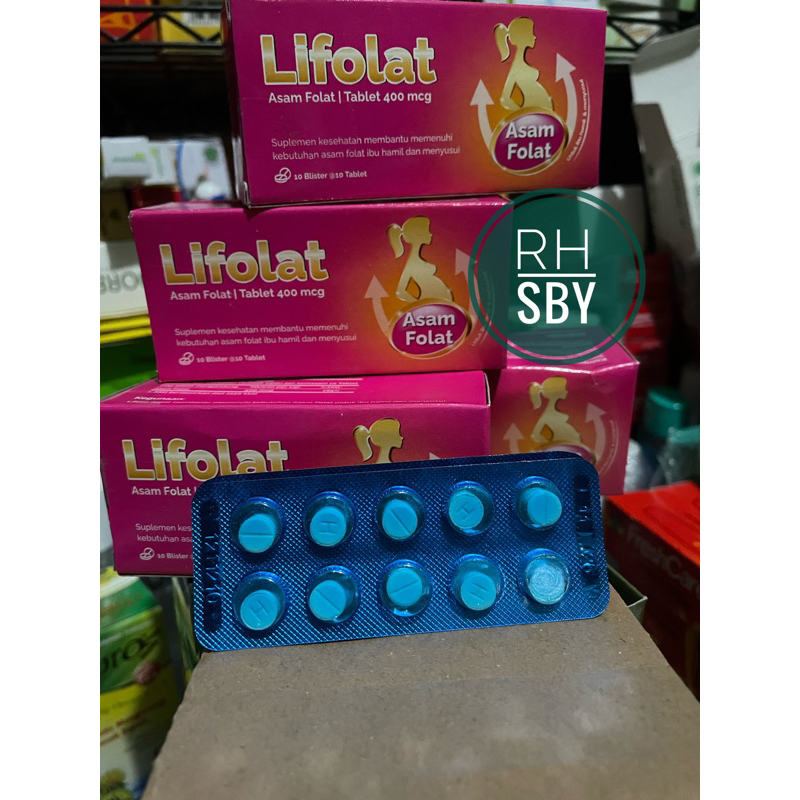 Lifolat asam folat 400 mcg / suplemen ibu hamil / holi asam folat