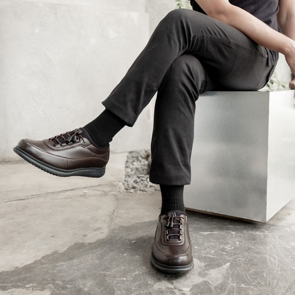 Wave Darkbrown - Sepatu Oxford Casual Formal Bertali Pantopel Kasual Kerja Kuliah Kantor Pantofel Original