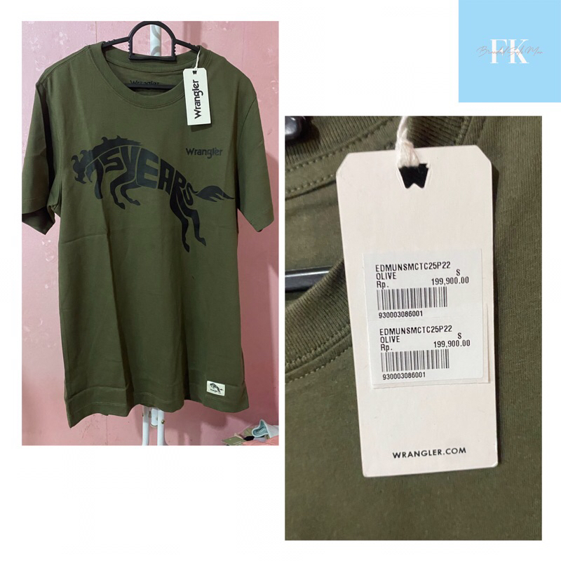 SALE Kaos Wrangler Original 100% WRANGLER Man Tshirt Edmun 25P (Olive)