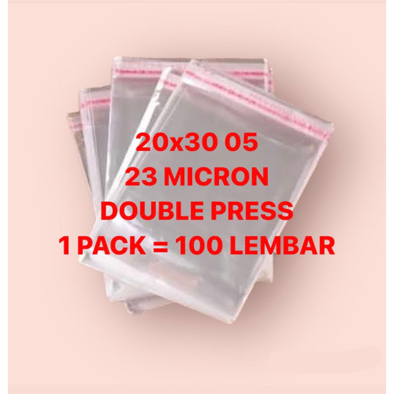 20x30 05 | 100 LEMBAR PLASTIK OPP SEAL BAJU ANAK